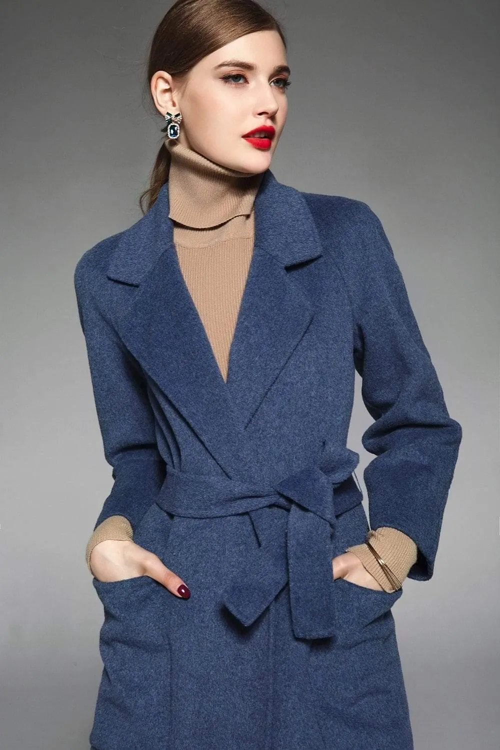 100% Wool Coat for Elegant Women