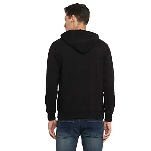 Alan Jones Clothing Men's Fleece Hooded Hoodies (SS19-RNHD11-BCK-L_Black_Large)