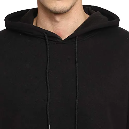 Alan Jones Clothing Men's Fleece Hooded Hoodies (SS19-RNHD11-BCK-L_Black_Large)