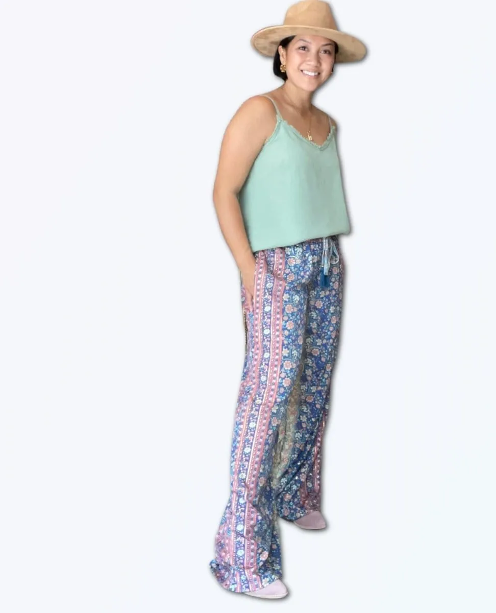 Blue Gold Print Pant