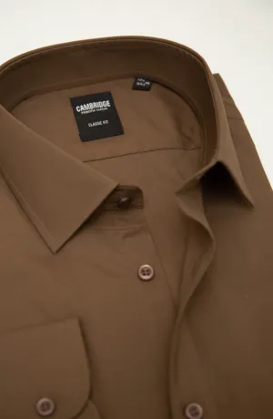 Brown Plain Formal Shirt