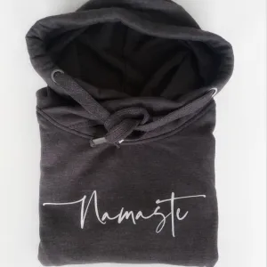 Charcoal Grey Namaste Cowl Neck Hoodie