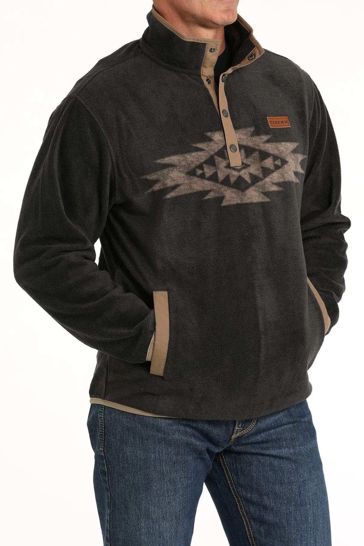 Cinch Men's Charcoal Fleece Pullover