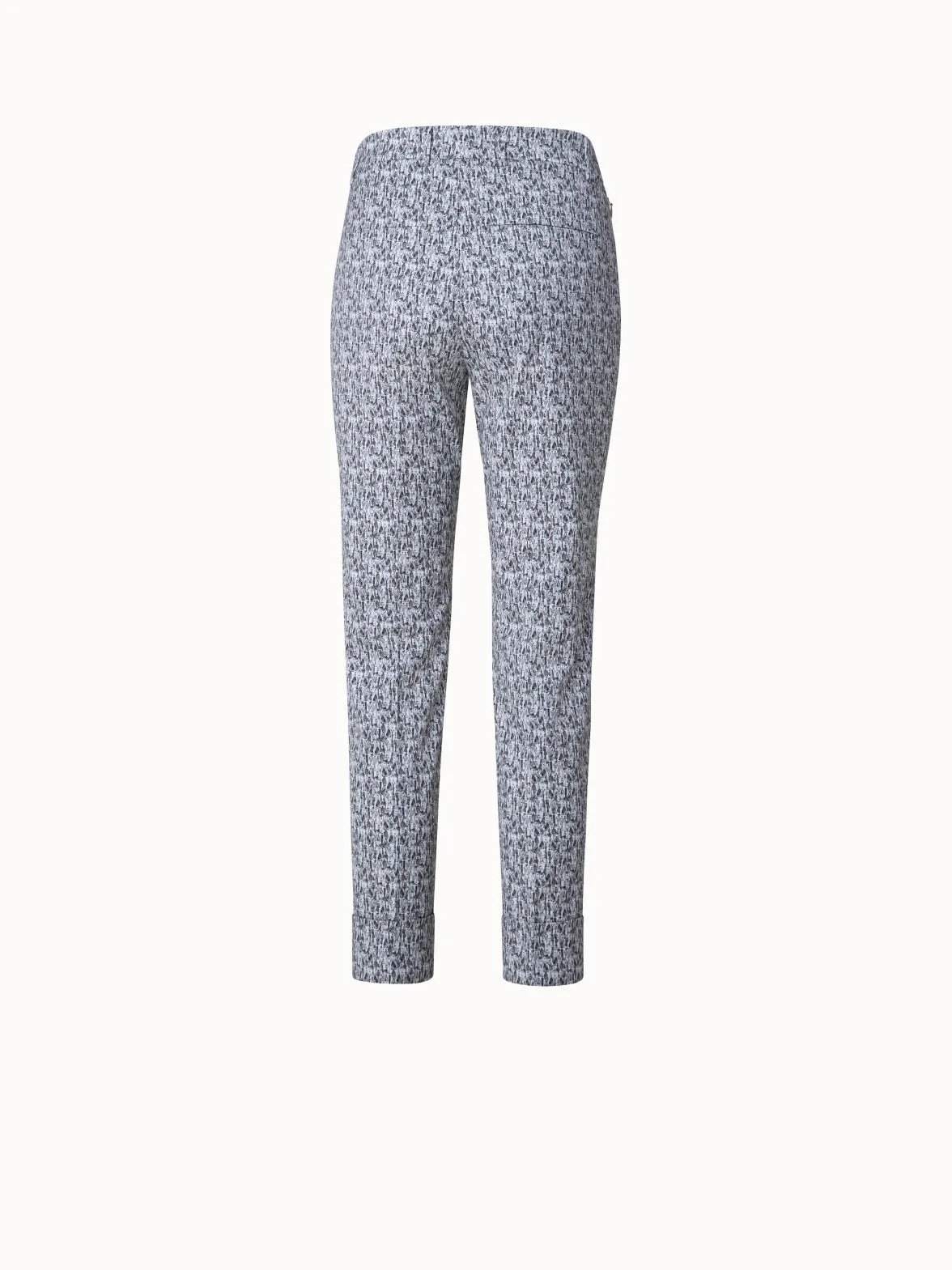 Cotton Stretch Tapered Pants with Croquis Print