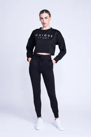 Cropped Sweatshirt in Black