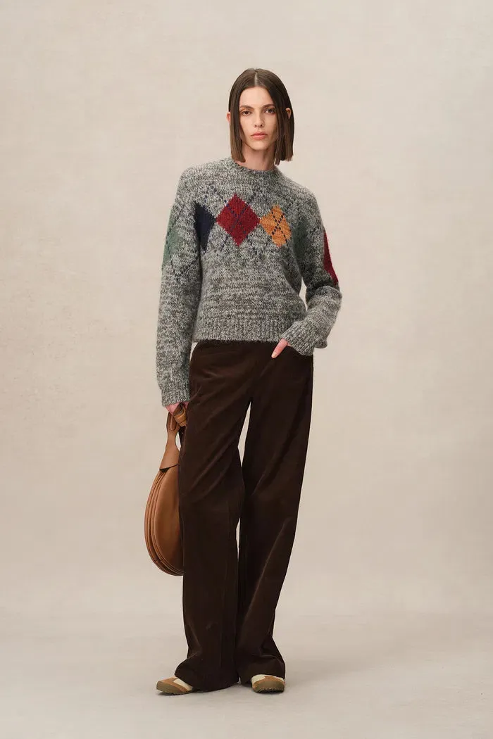 Demi Argyle Sweater in Merino Wool Knit