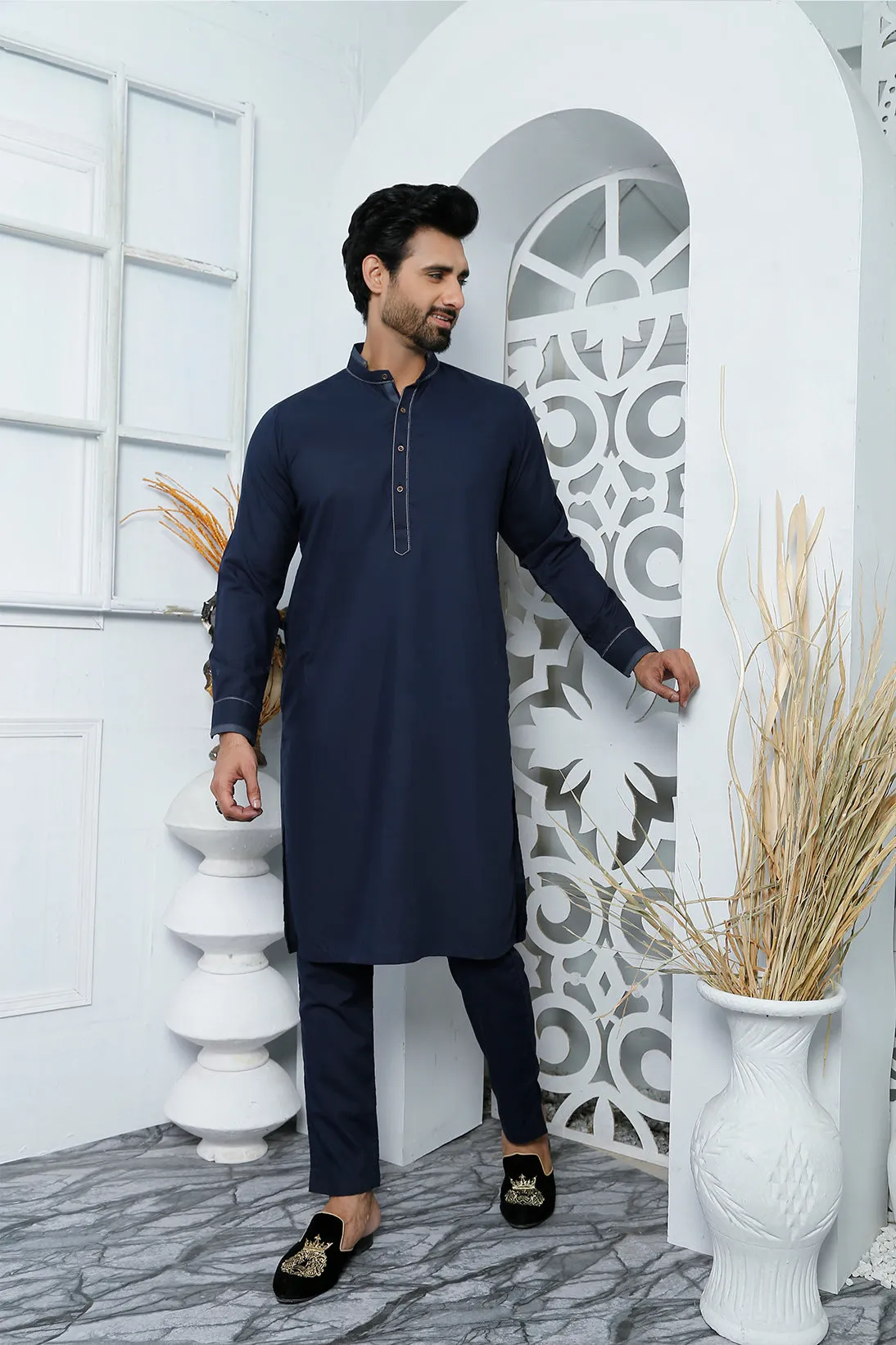 ER 486 Blue Edge Republic Kurta Pajama For Men