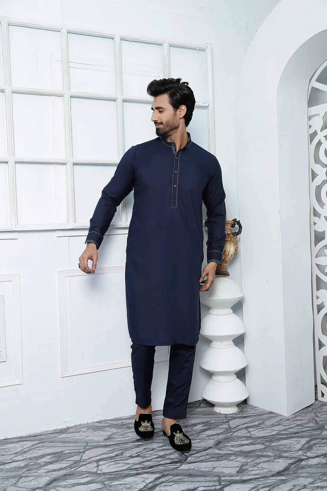 ER 486 Blue Edge Republic Kurta Pajama For Men