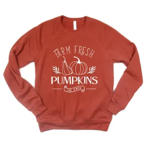 Farm fresh pumpkins fall Raglan Sponge Fleece Sweatshirt