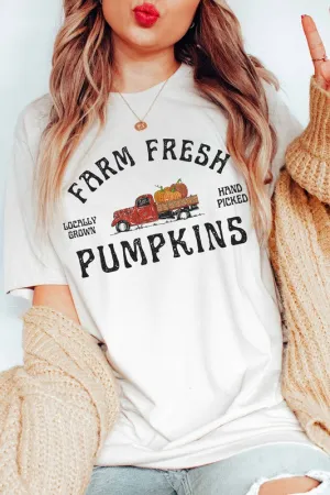 FARM FRESH PUMPKINS GRAPHIC TEE PLUS SIZE