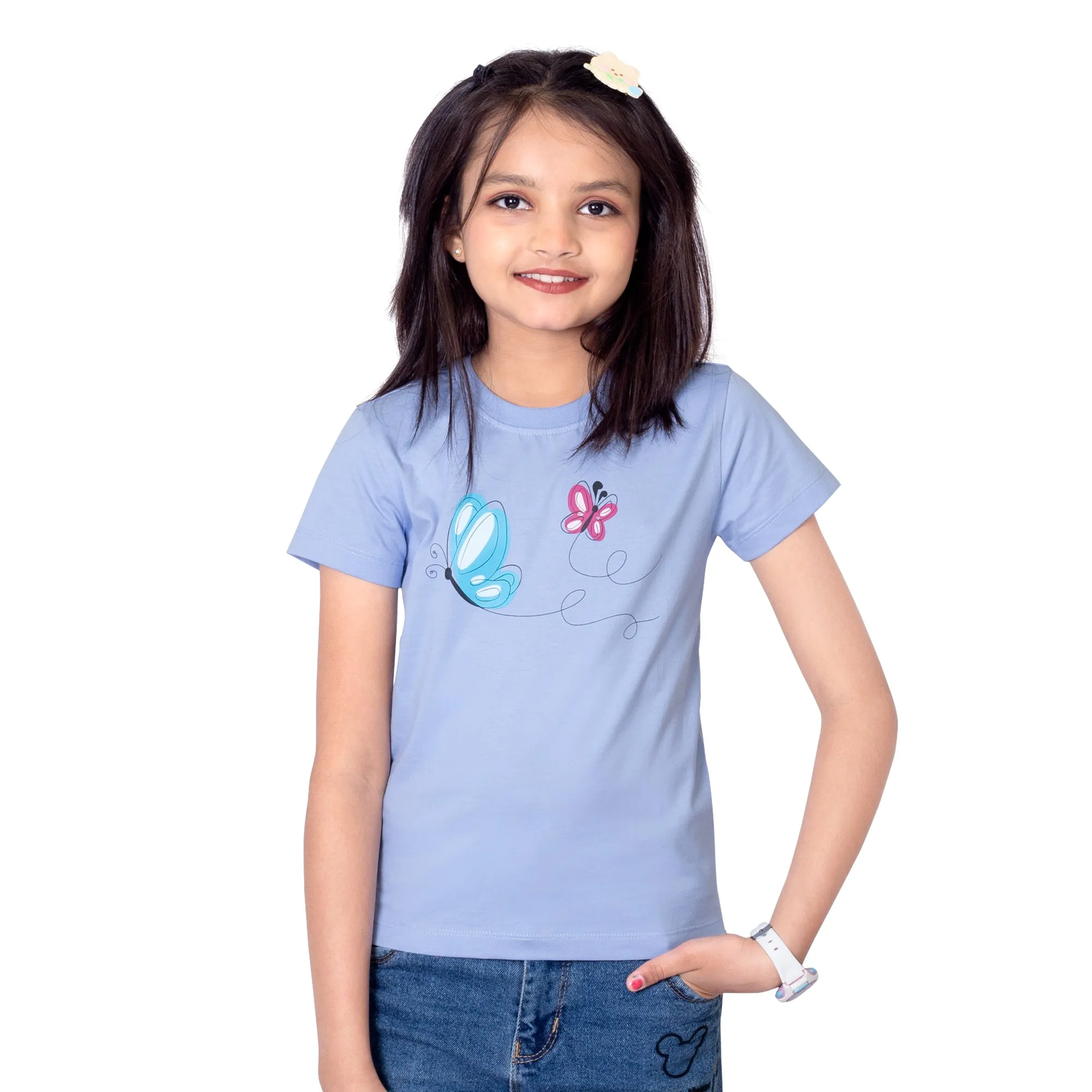 Girls Fresh Sky Round Neck T-Shirt