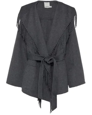 Grey Melange Rowen Fringe Jacket