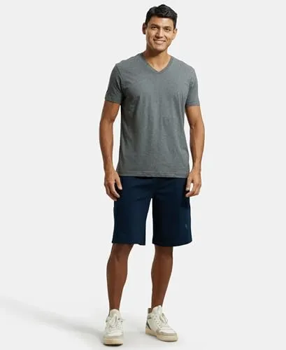 Jockey Men's Cotton Shorts (9426_Navy & Seaport Teal_)