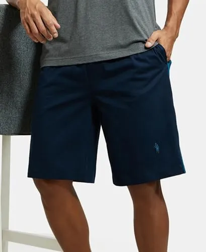 Jockey Men's Cotton Shorts (9426_Navy & Seaport Teal_)