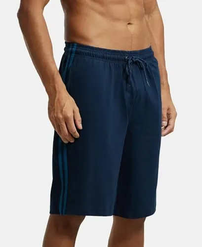 Jockey Men's Cotton Shorts (9426_Navy & Seaport Teal_)