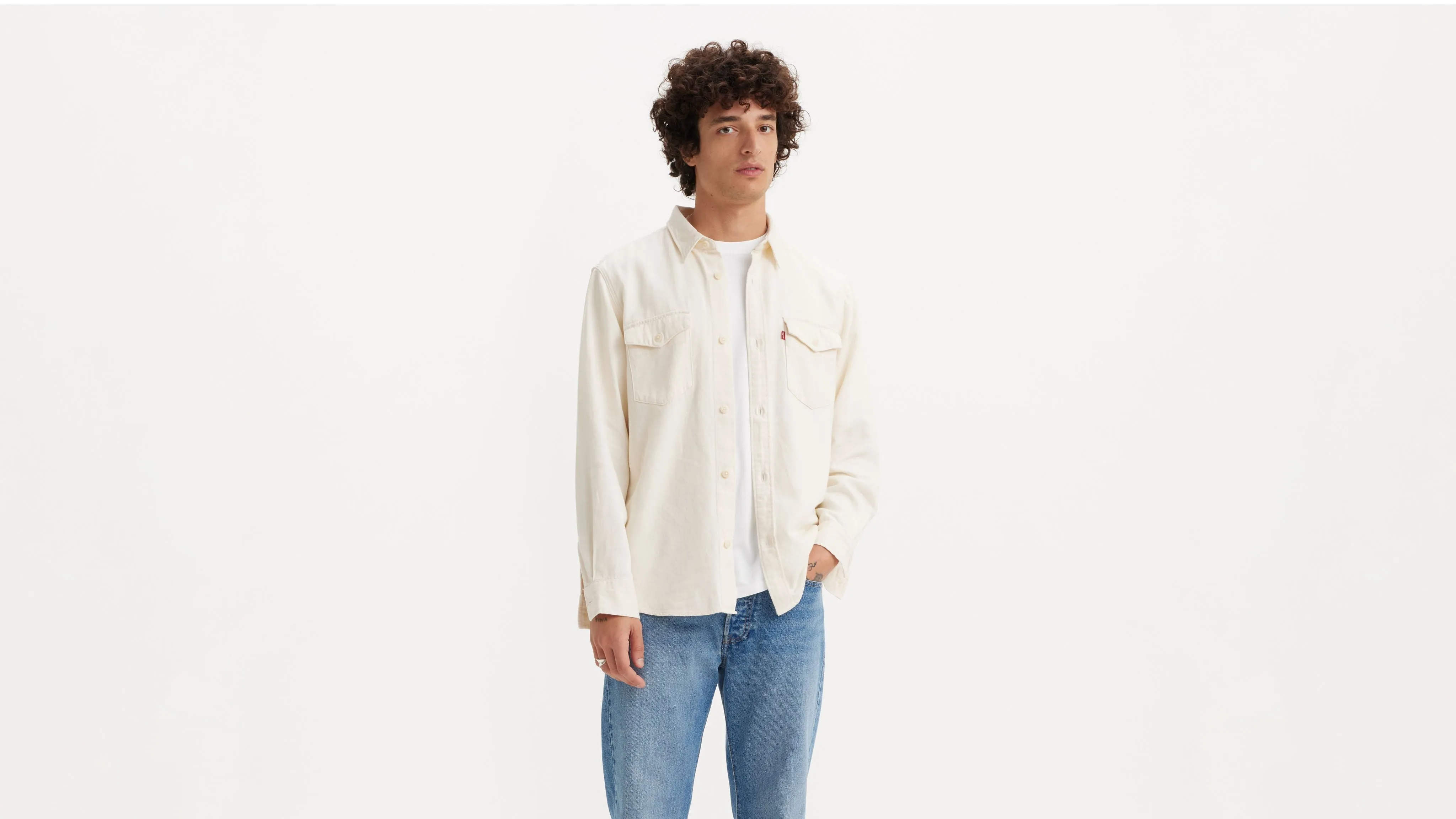 LEVIS  relaxed fit western - fresh ecru