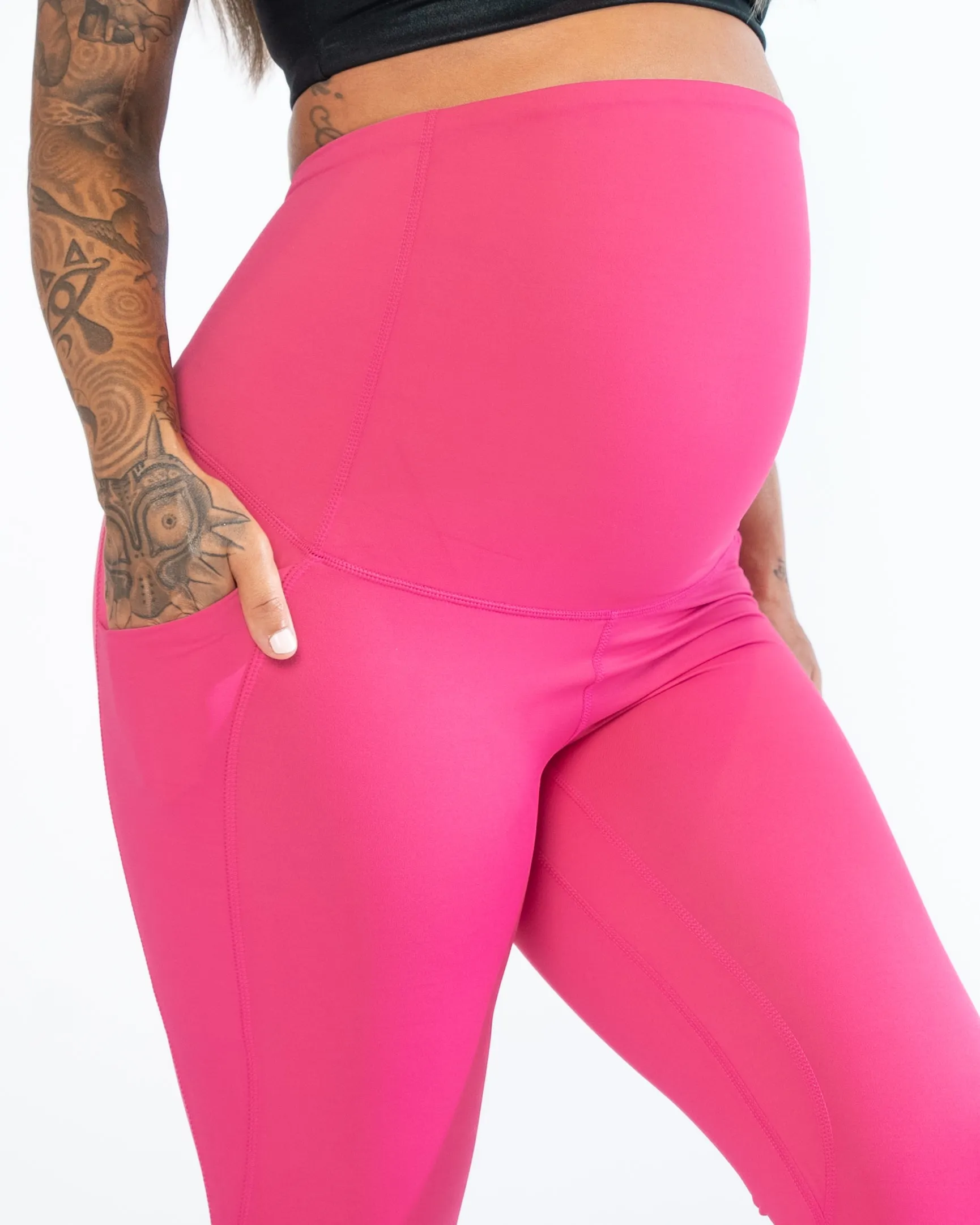 Lux Maternity Pants - Hibiscus