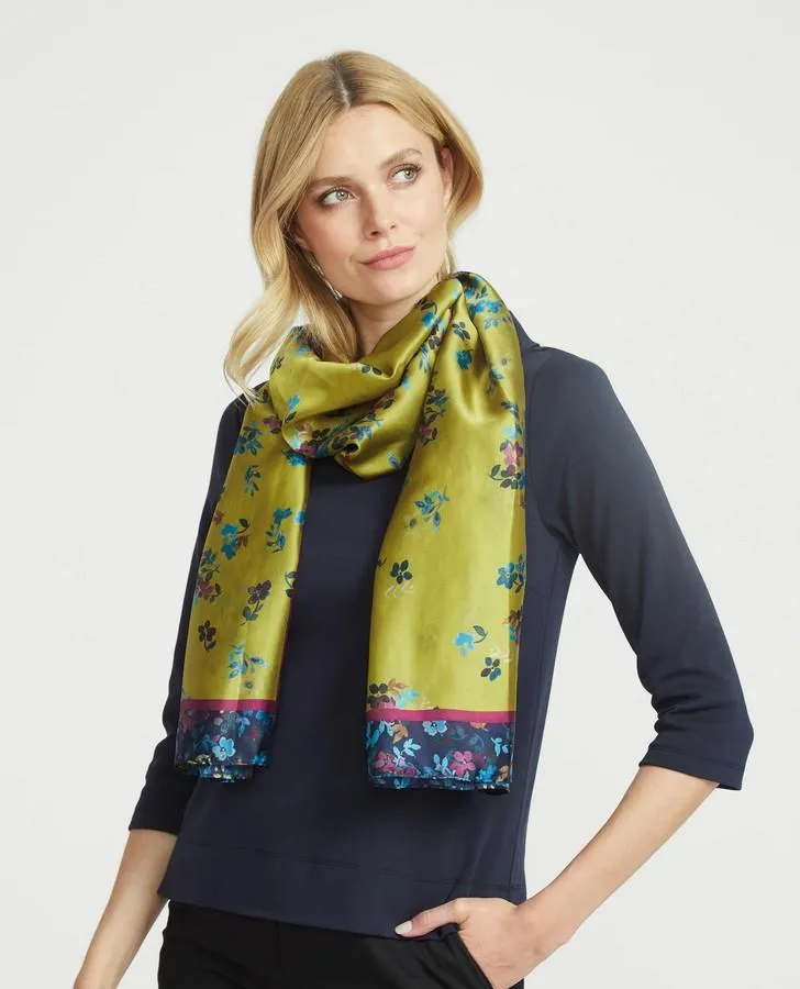 Melody Floral Border Scarf