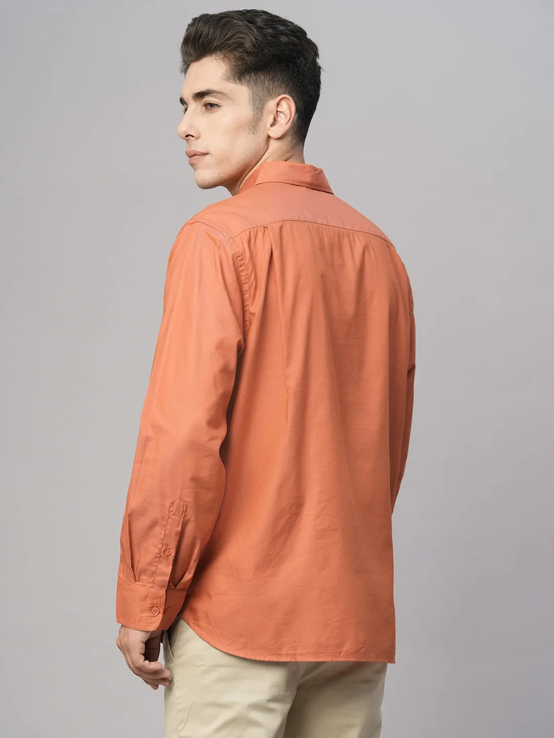 Men's Brick Cotton Modal Loose Fit Shirt