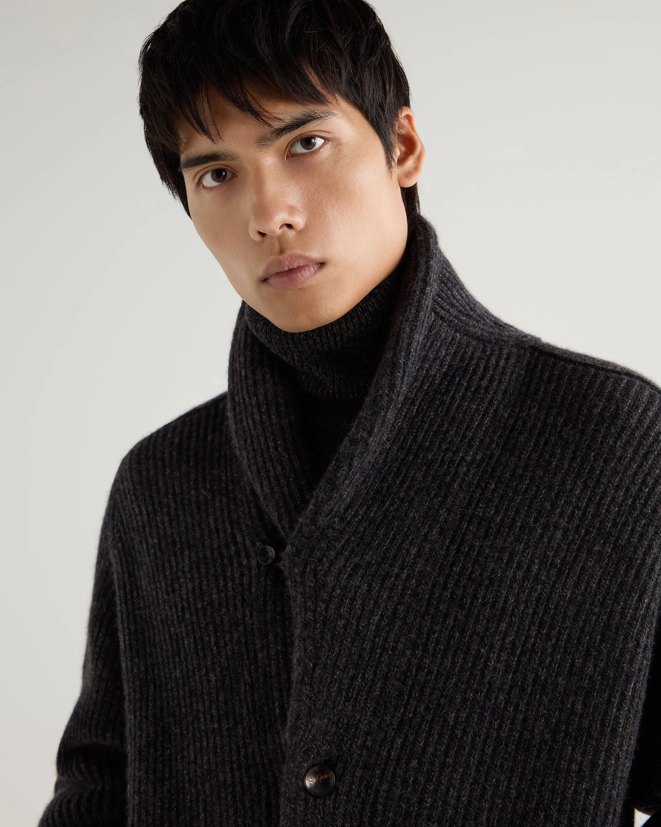 Men's Kensington Cashmere Cardigan Granite Grey