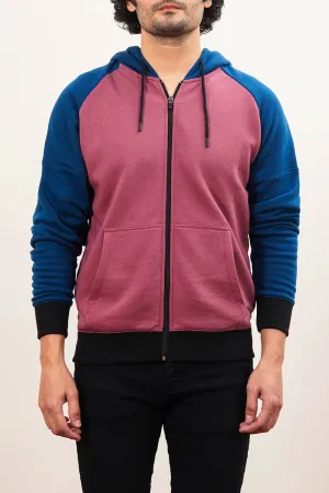 Men'S Raglan Sleeves Zipper Hood