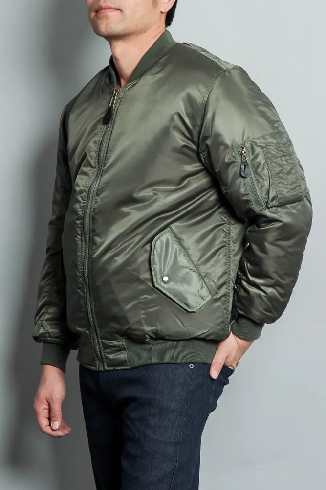 Men's Reversible Padded Bomber Flight Jacket