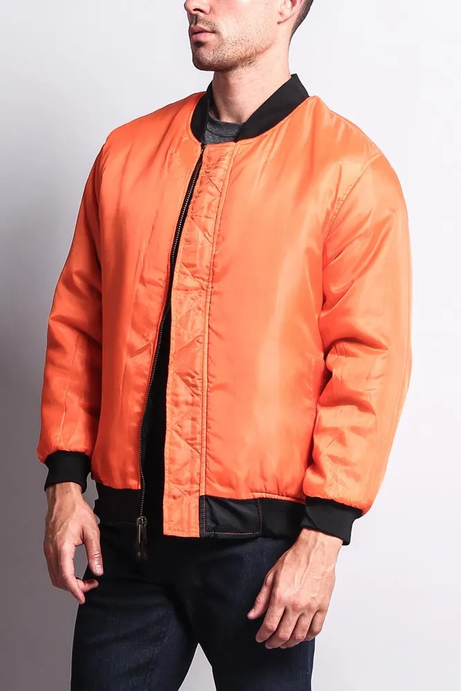 Men's Reversible Padded Bomber Flight Jacket