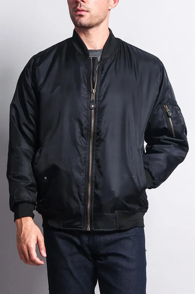 Men's Reversible Padded Bomber Flight Jacket