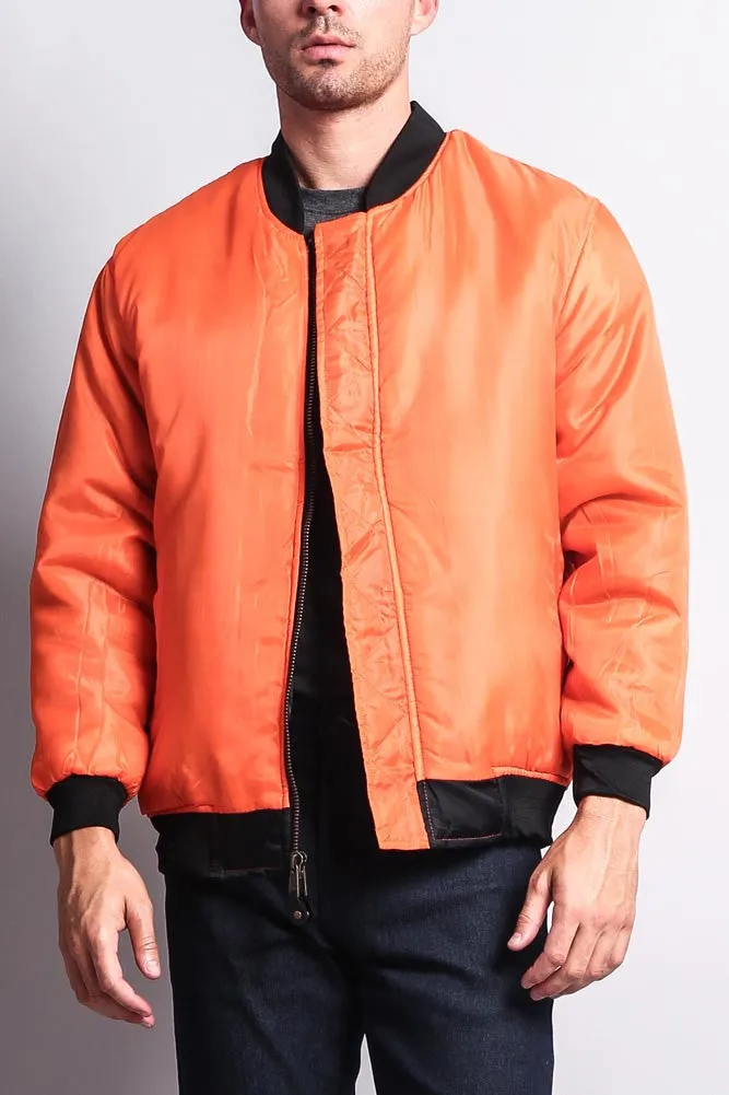 Men's Reversible Padded Bomber Flight Jacket