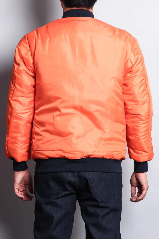 Men's Reversible Padded Bomber Flight Jacket