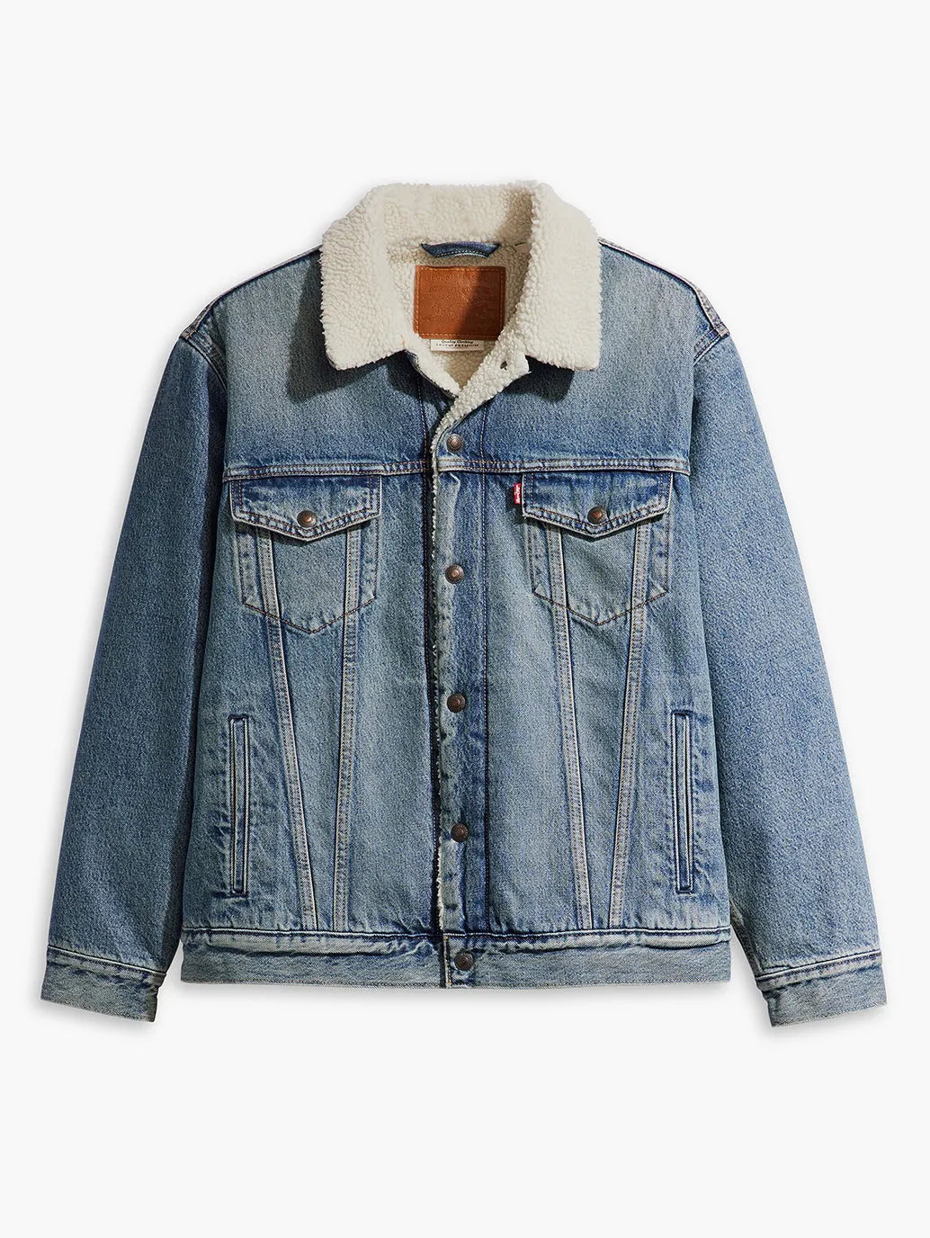 Men's Solid Blue Spread Collar Denim Jacket