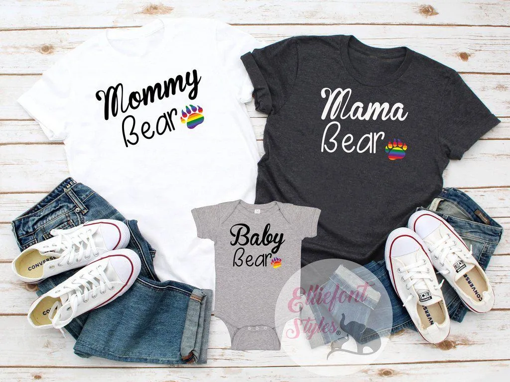 Mommy Bear Mama Bear Baby Bear LGBT Shirts