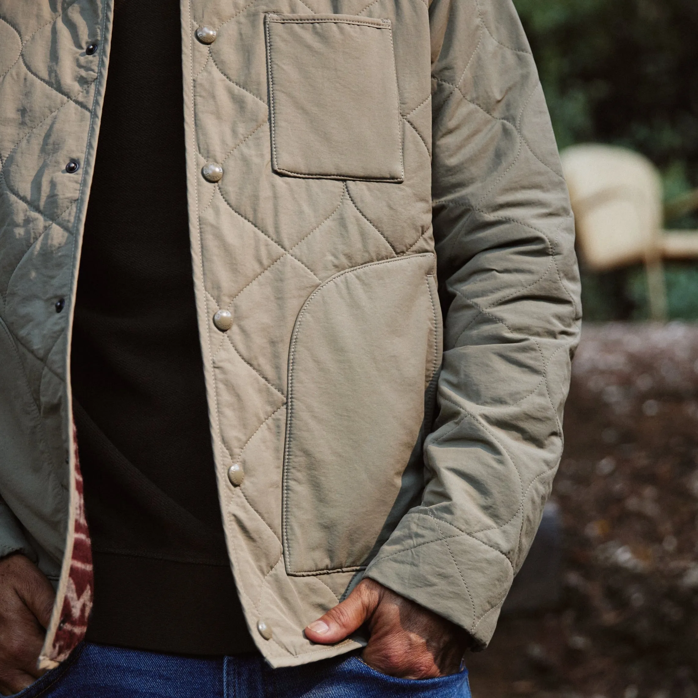 New Daines Quilted Bomber - Dusty Olive