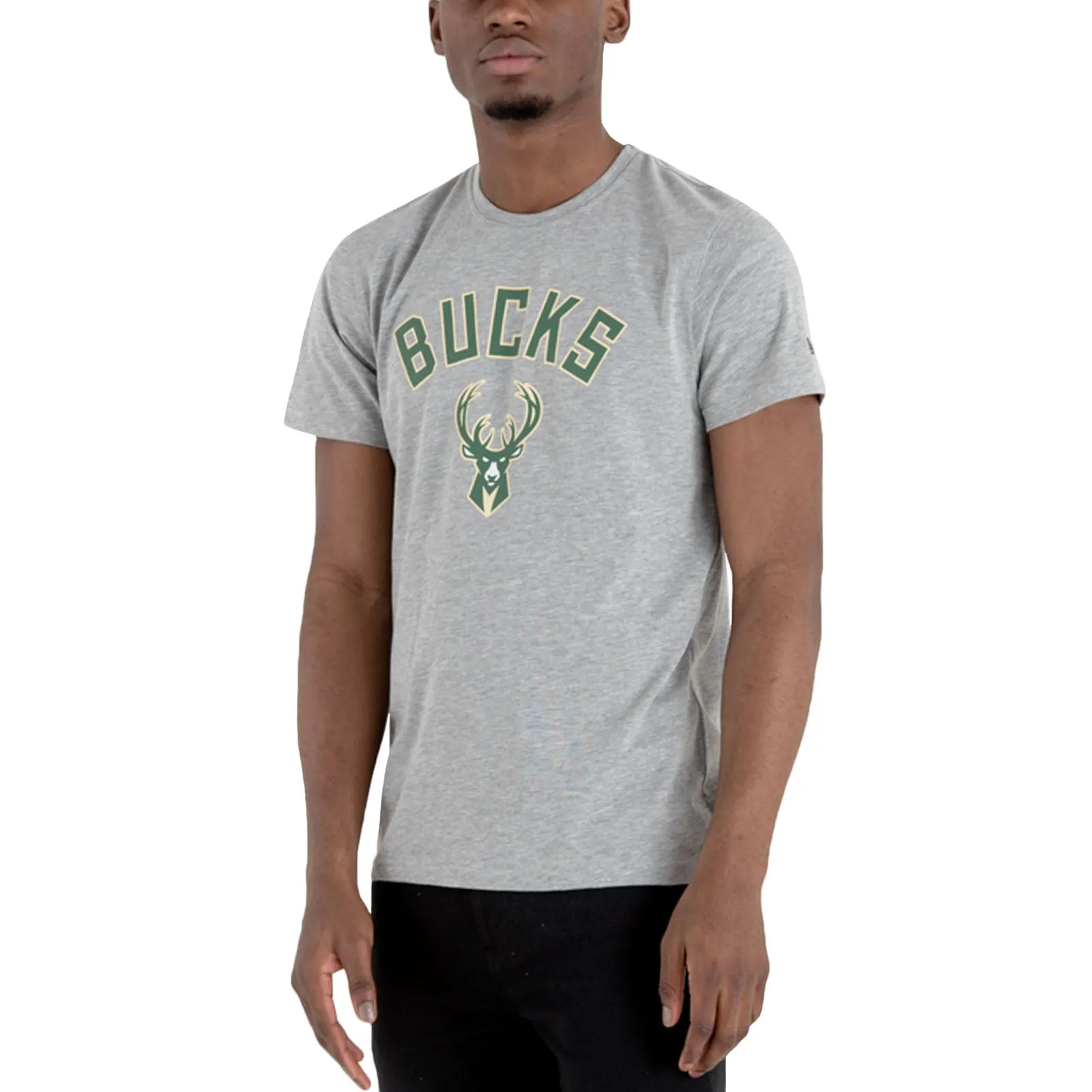 New Era Mens Milwaukee Bucks T-Shirt - Grey