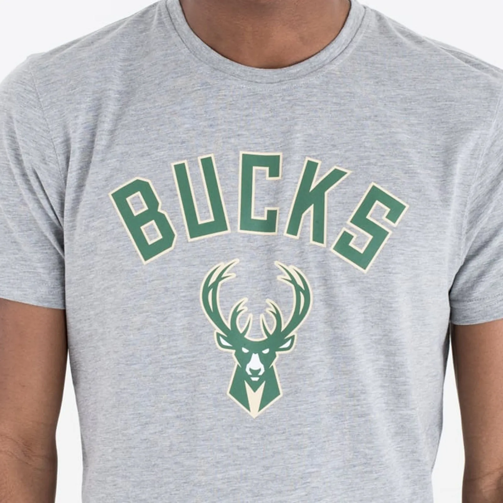 New Era Mens Milwaukee Bucks T-Shirt - Grey