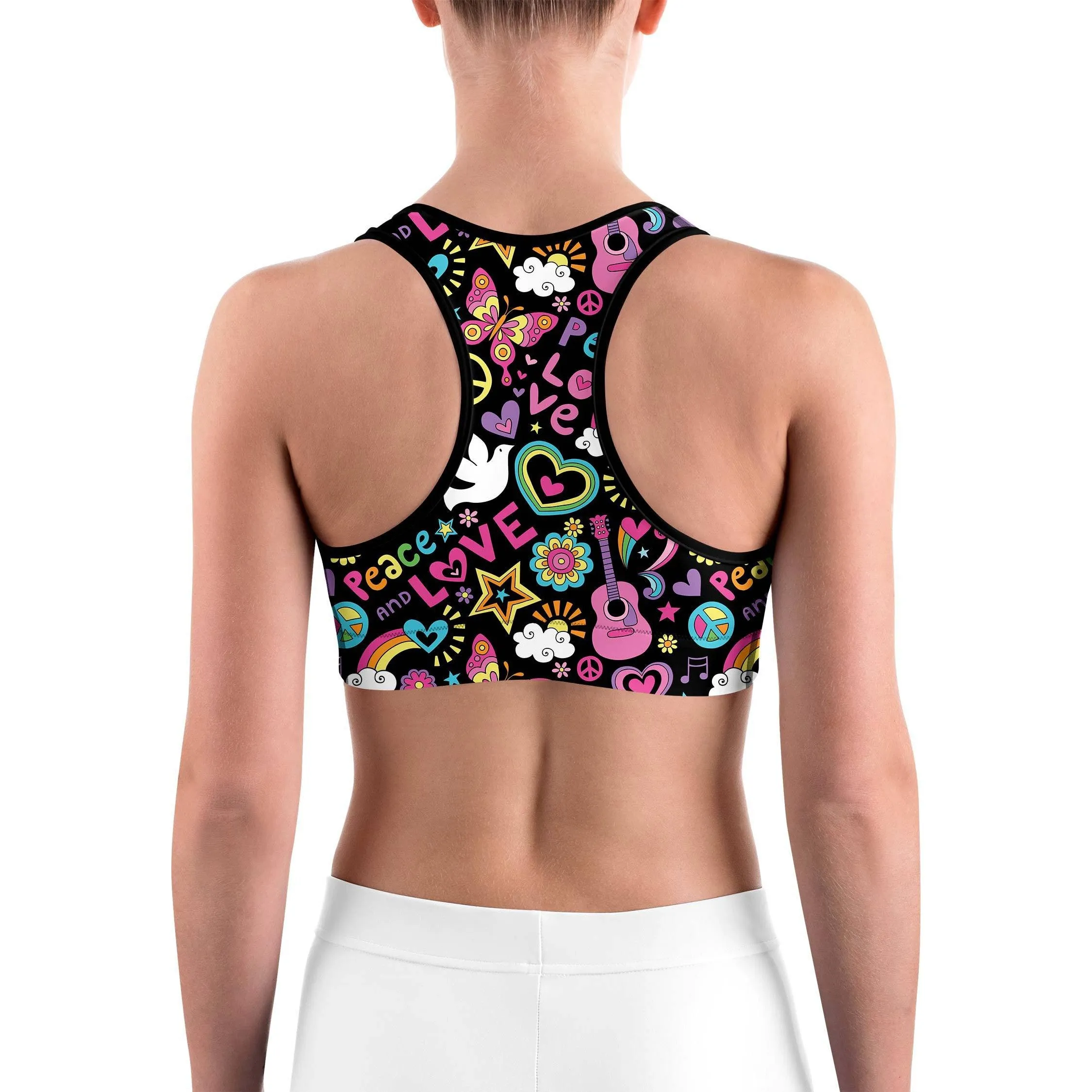 Peace and Love Sports Bra