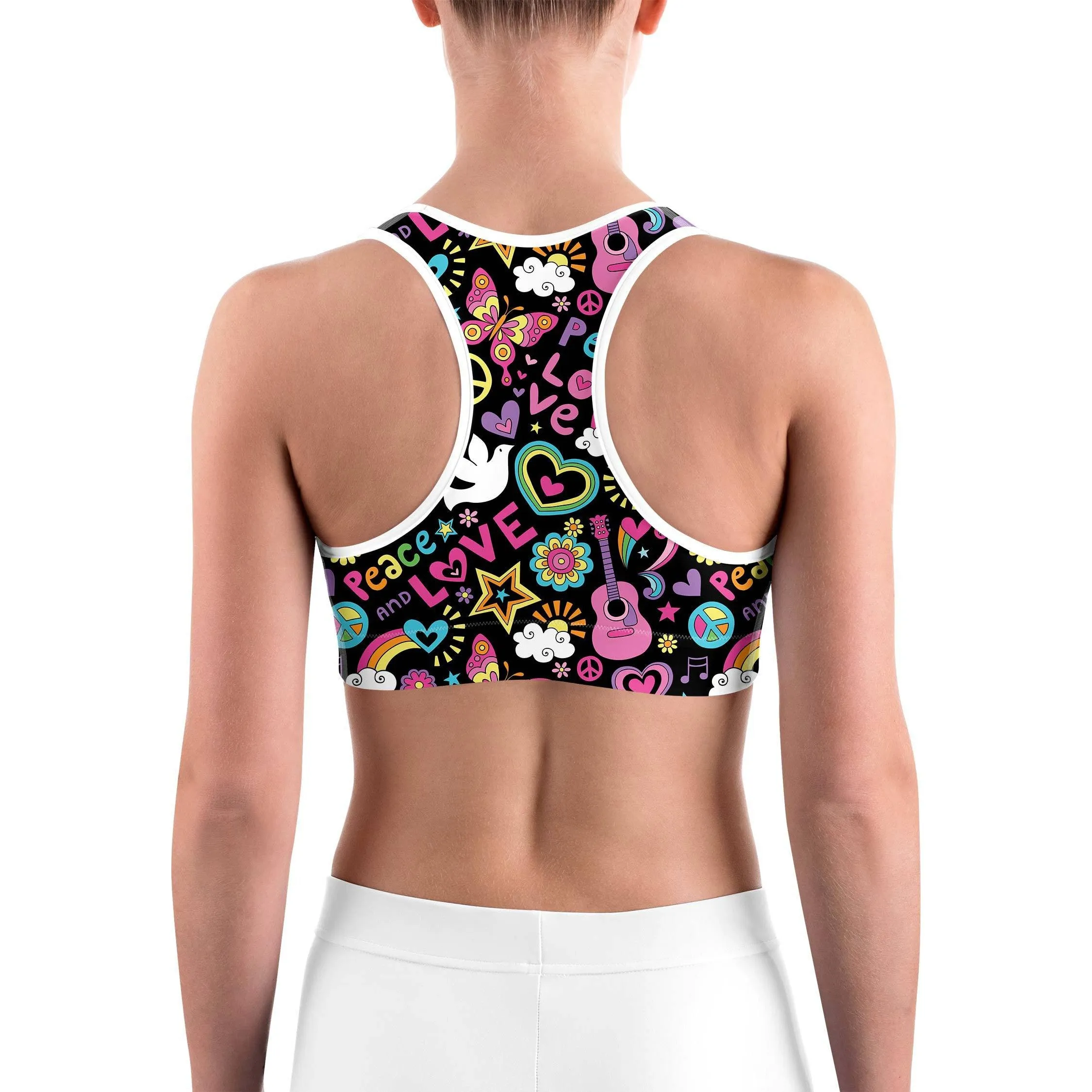 Peace and Love Sports Bra