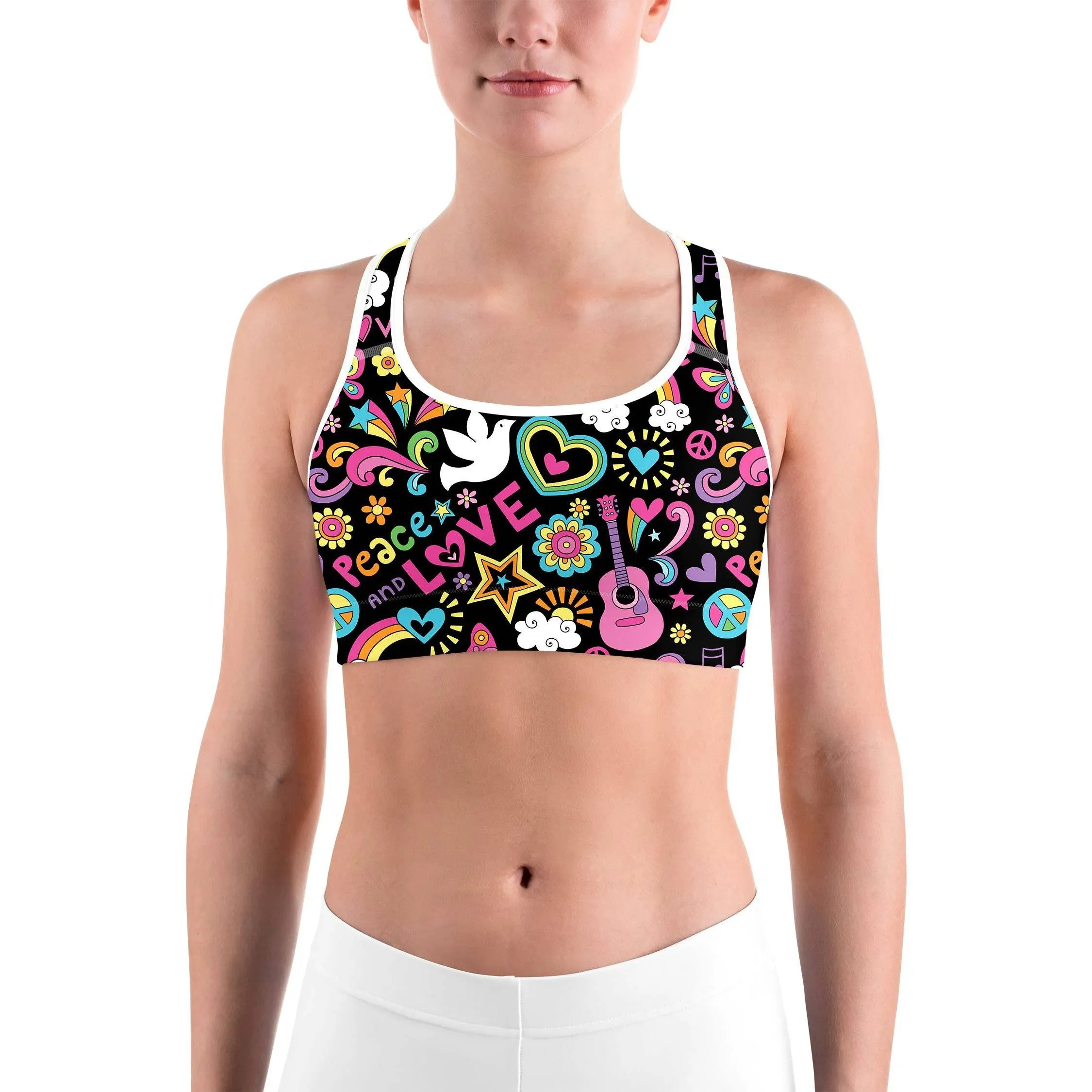 Peace and Love Sports Bra