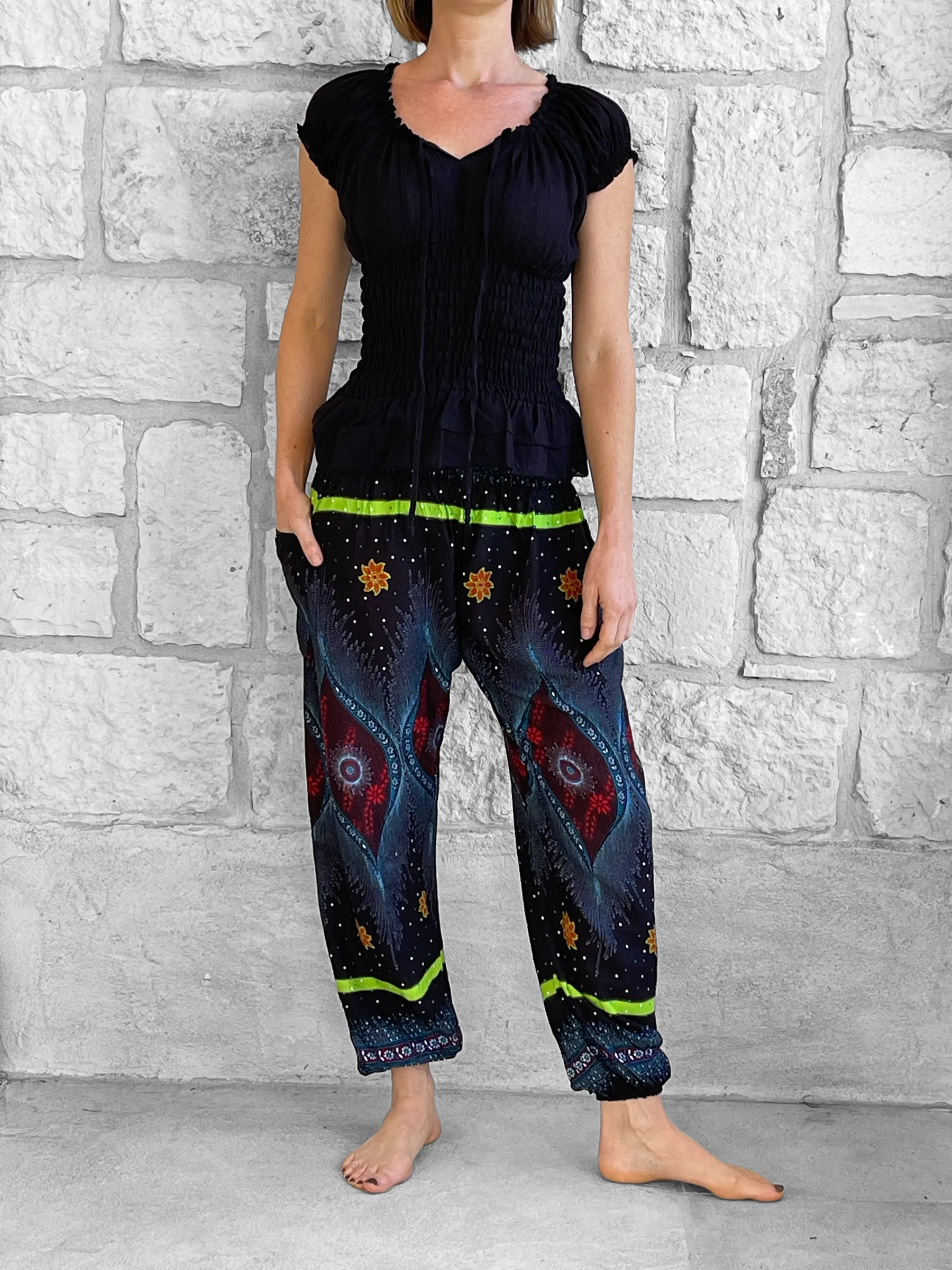 'Peacock' Harem Pants - Assorted Colors