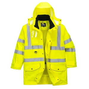 Portwest US427 Hi-Vis Yellow Reflective 7-in-1 Traffic Safety Work Jacket ANSI