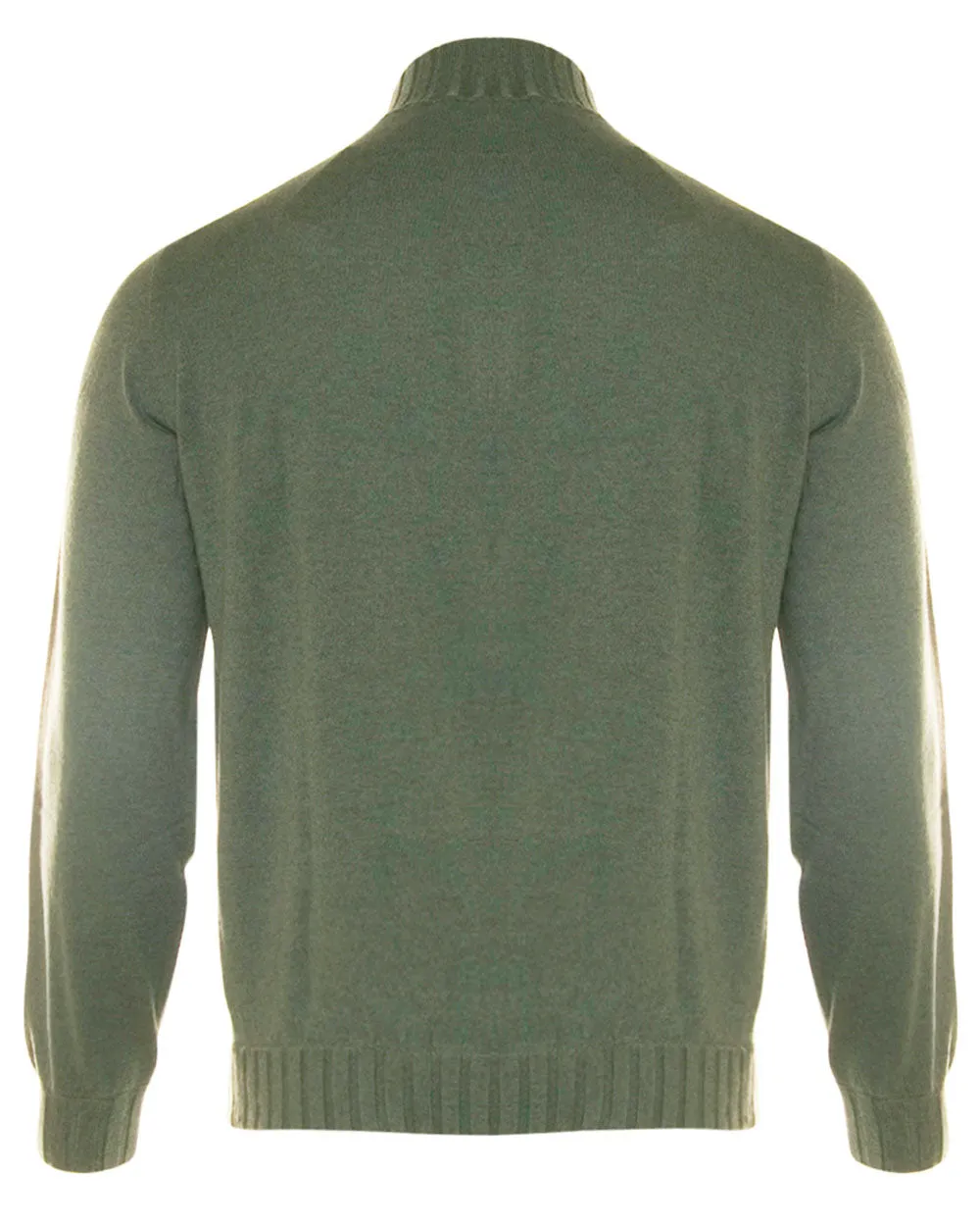 Sage Cashmere Full Zip Sweater