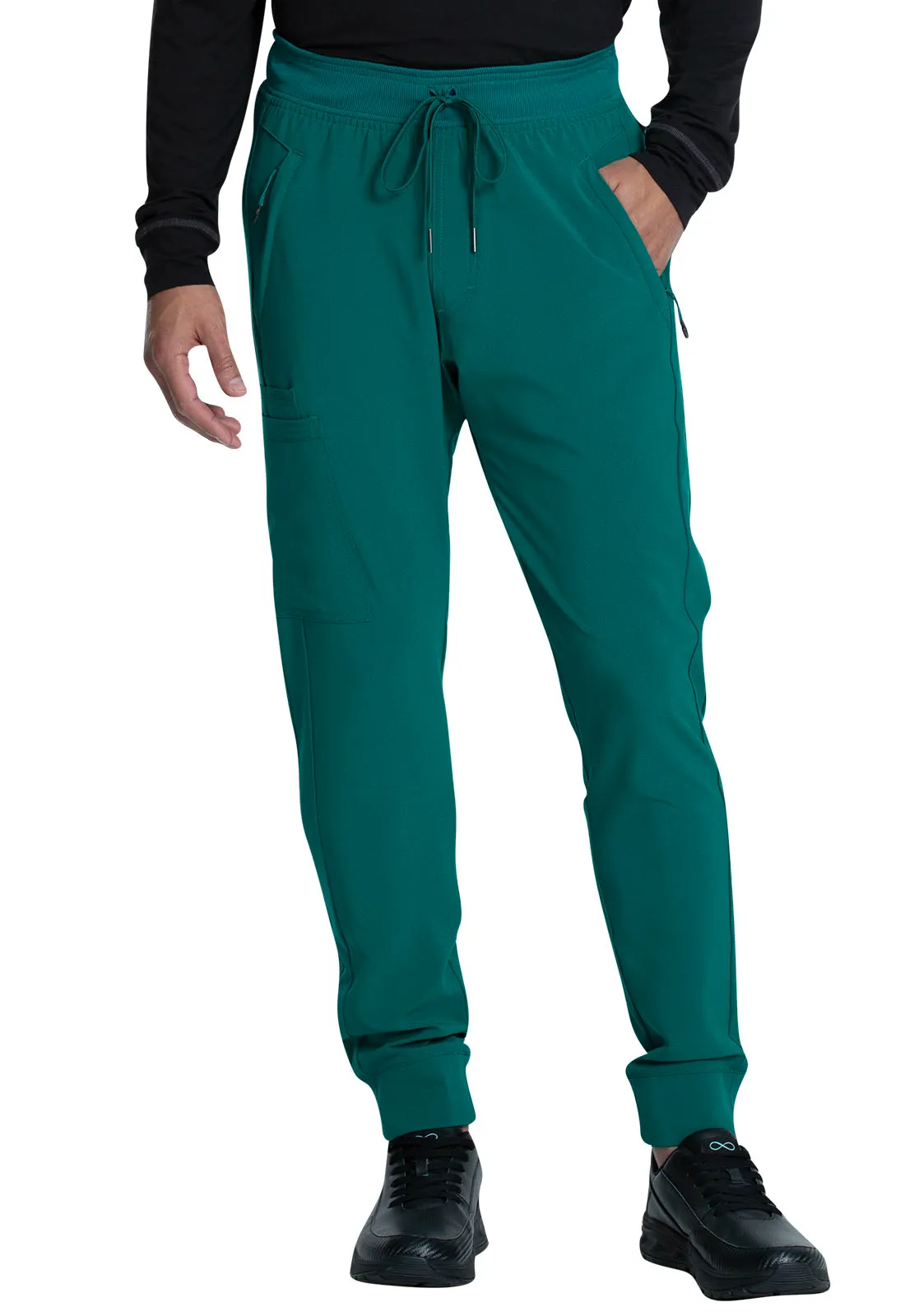 Scrub Pants - Cherokee Infinity Men's Mid Rise Jogger - Hunter Green, CK004A