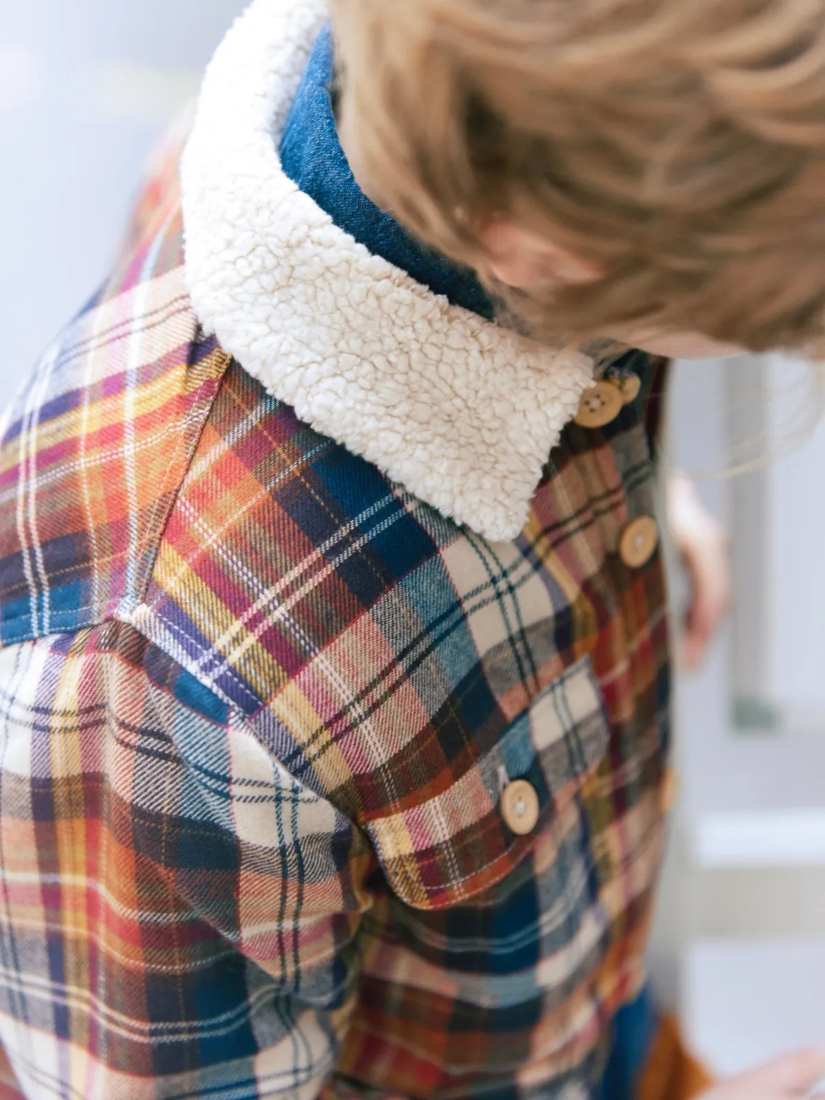 Sherpa Collar Plaid Jacket