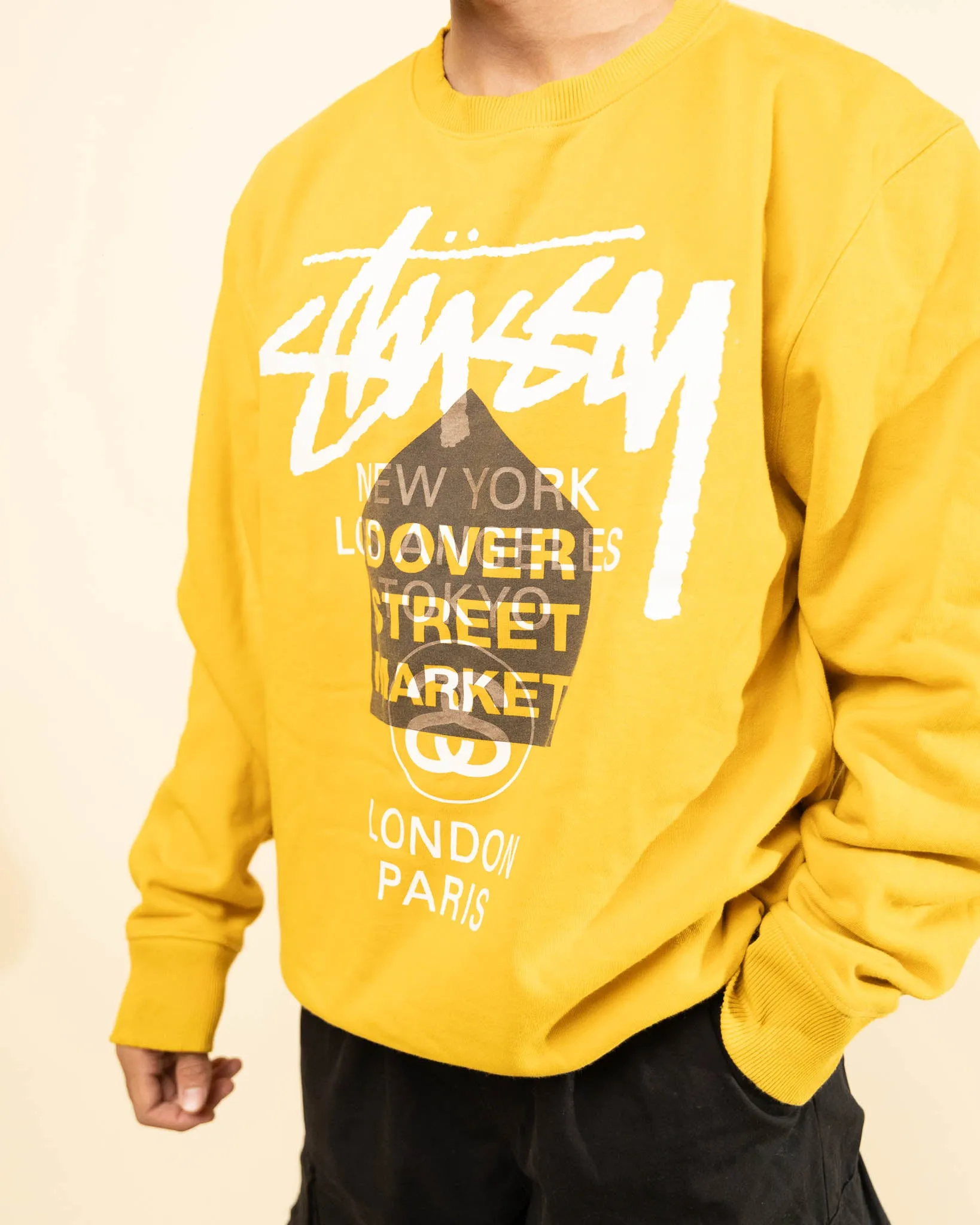 Stussy DSM World Tour Crewneck Yellow