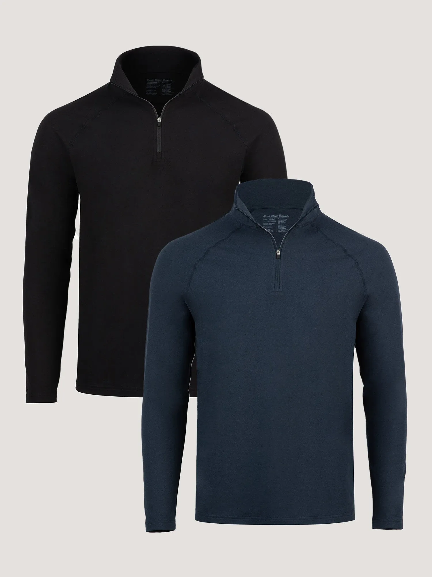 Tech Quarter Zip Black   Navy 2-Pack