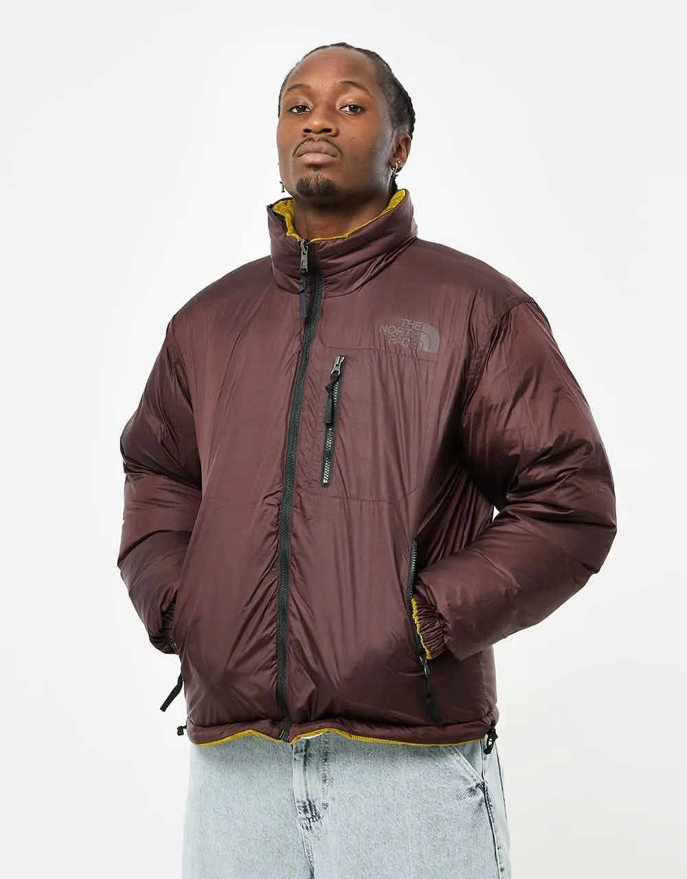 The North Face 92 Reversible Nuptse Jacket - Sulphur Moss/Coal Brown