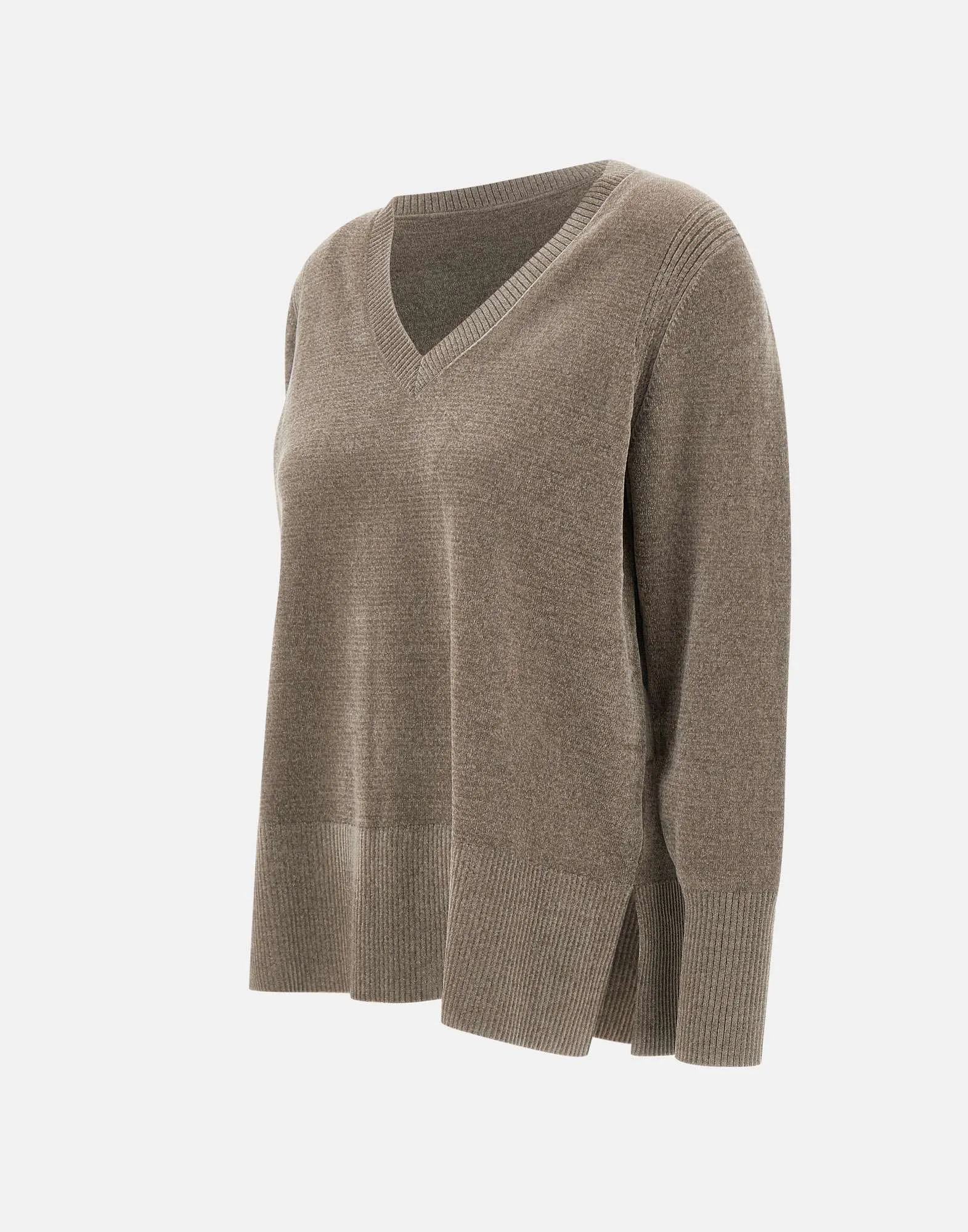 Velvet Chenille V-Neck Sweater