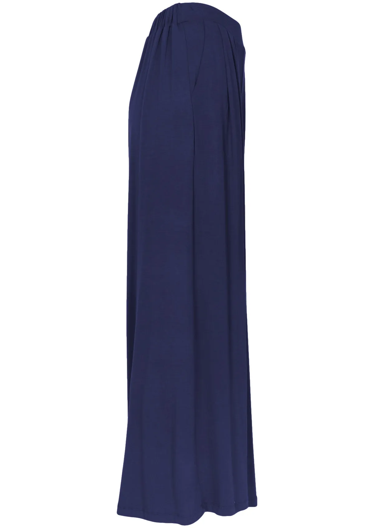 Wide Leg Stretch Pocket Pants Navy Blue