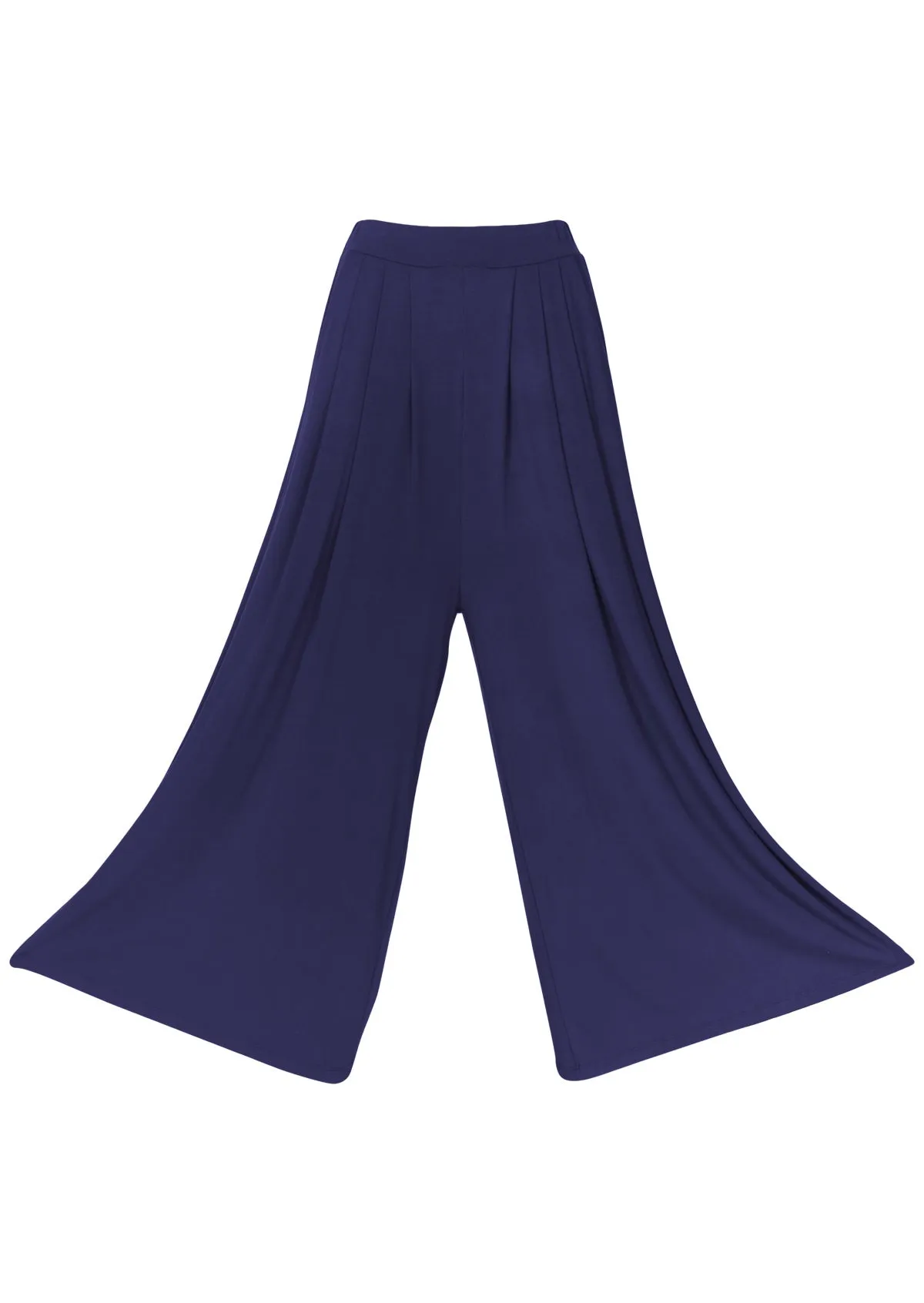 Wide Leg Stretch Pocket Pants Navy Blue