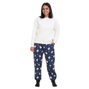 Women Winter Pajama Set Off White Sweatshirt   Christmas Pants